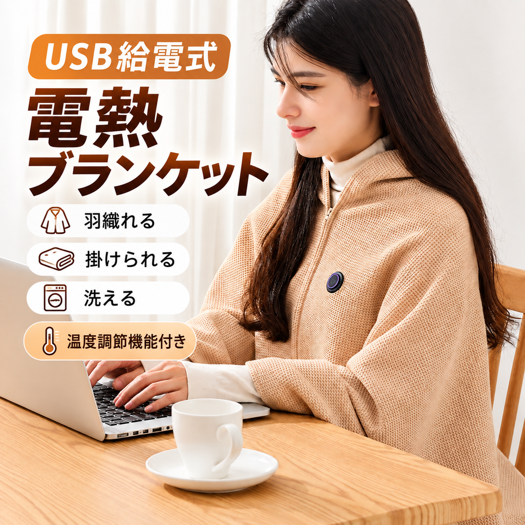 ThermoPro™ # 洗濯可能USBヒーターブランケット